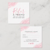 ピンクヴィンテージペイズリーオーナメント スクエア名刺 (正面/裏面)