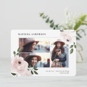 ピンクヴィンテージボーホフローラ数々の写真卒業 案内状 (スタンド正面)