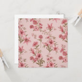 ピンクヴィンテージユリフローラコテージコア カード (正面/裏面インサイチュ)