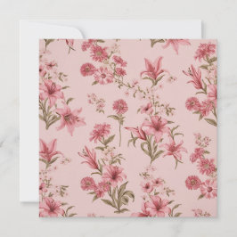 ピンクヴィンテージユリフローラコテージコア カード