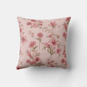 ピンクヴィンテージユリフローラコテージコア クッション (裏面)