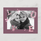 ピンクヴィンテージラブバレンタインデーカスタムの写真 ポストカード (正面)