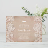 ピンクヴィンテージレースブライダルシャワー 招待状 (スタンド正面)