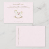 ピンクヴィンテージロッキングホース女性のカーボーイベビーシャワー エンクロージャーカード (正面/裏面)