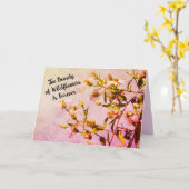 ピンクヴィンテージワイルドフラワーペルソナライズ誕生日 カード (黄色い花)