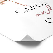 ピンクヴィンテージ傘シャワーカードとギフト ポスター (角)