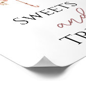 ピンクヴィンテージ傘スイーツ&トリートパーティーサイン ポスター (角)