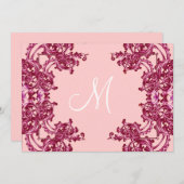 ピンクヴィンテージ旋回バチェロレッテ招待状 招待状 (正面/裏面)