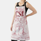 ピンクヴィンテージ植物芸術モノグラム エプロン (インサイチュ)