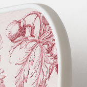 ピンクヴィンテージ植物芸術モノグラム ピックルボールラケット (左詳細)