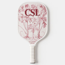 ピンクヴィンテージ植物芸術モノグラム