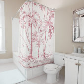 ピンクヴィンテージ植物芸術 シャワーカーテン (インサイチュ)