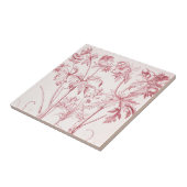 ピンクヴィンテージ植物芸術 タイル (側面)