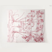 ピンクヴィンテージ植物芸術 タペストリー (正面(横))