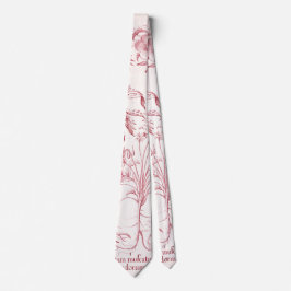 ピンクヴィンテージ植物芸術 ネクタイ