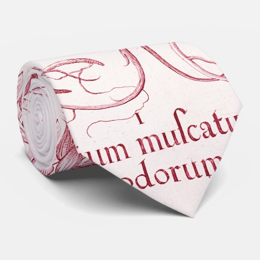 ピンクヴィンテージ植物芸術 ネクタイ (ロール)