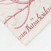 ピンクヴィンテージ植物芸術 フリースブランケット (角)