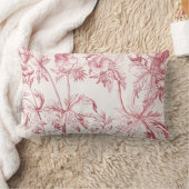 ピンクヴィンテージ植物芸術 ランバークッション (ブランケット)