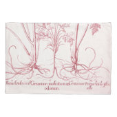 ピンクヴィンテージ植物芸術 枕カバー (裏面)