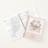 ピンクヴィンテージ水彩キッチンファミリーレシピ ノートブック (内部)