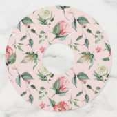 ピンクヴィンテージ水彩フローラ ワイングラスタグ (裏面)