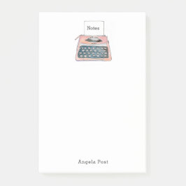 ピンクヴィンテージ水彩植字機 ポストイット