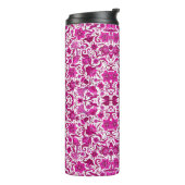 ピンクヴィンテージ熱帯フォークアートプリント タンブラー (回転左)