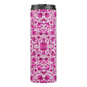 ピンクヴィンテージ熱帯フォークアートプリント タンブラー (裏面)
