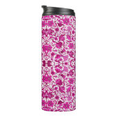 ピンクヴィンテージ熱帯フォークアートプリント タンブラー (回転右)