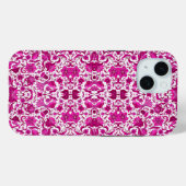 ピンクヴィンテージ熱帯フォークアートプリント Case-Mate iPhoneケース (裏面 (横))