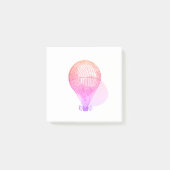 ピンクヴィンテージ熱気球 – 付箋 (正面)