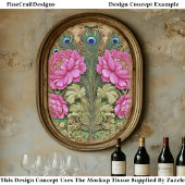 ピンクヴィンテージ牡丹&金ゴールドスクロールワークEH8デコページ 薄葉紙