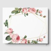 ピンクヴィンテージ結婚バラ ゲストブック (裏面)