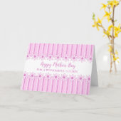 ピンクヴィンテージ花従姉妹ハッピーマザーズデー カード (黄色い花)