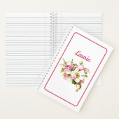 ピンクヴィンテージ花花束名ノートブック ノートブック (内側)