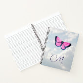 ピンクヴィンテージ蝶と青空 ノートブック (内部)