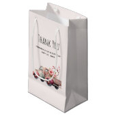 ピンクヴィンテージ農家のトラックありがとう スモールペーパーバッグ (正面アングル)