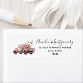 ピンクヴィンテージ農家のトラックアドレス ラベル (インサイチュ)