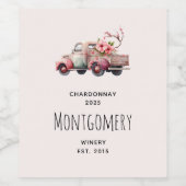 ピンクヴィンテージ農家のトラックワイン作り ワインラベル (シングルラベル)