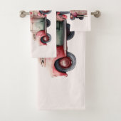 ピンクヴィンテージ農家トラック バスタオルセット (インサイチュ)