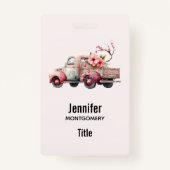 ピンクヴィンテージ農家トラック バッジ (正面)