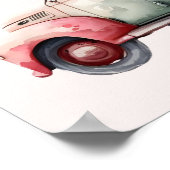 ピンクヴィンテージ農家トラック ポスター (角)