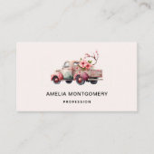 ピンクヴィンテージ農家トラック 名刺 (正面)