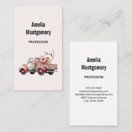 ピンクヴィンテージ農家トラック 名刺