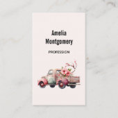 ピンクヴィンテージ農家トラック 名刺 (正面)