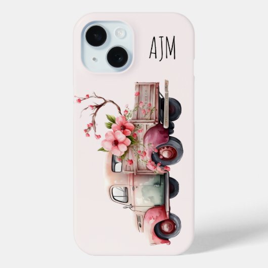 ピンクヴィンテージ農家トラック Case-Mate iPhoneケース (裏面)