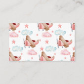 ピンクヴィンテージ飛行機おむつラッフルベビーシャワー エンクロージャーカード (裏面)