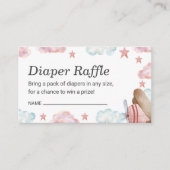 ピンクヴィンテージ飛行機おむつラッフルベビーシャワー エンクロージャーカード (正面)