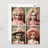 ピンクヴィンテージ4体 ポストカード (正面/裏面)