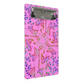 ピンク万華鏡のように千変万化するパターン ミニクリップボード (アングル)